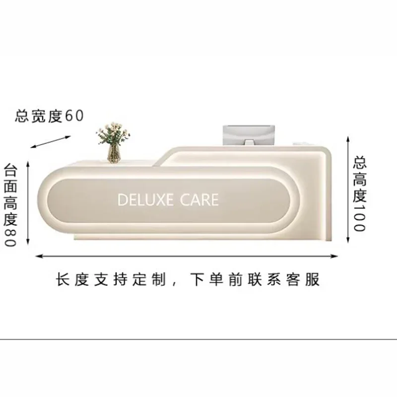 مكاتب الاستقبال على الطراز الكريمي، مكتب الاستقبال، مكاتب الاستقبال، مكاتب الاستقبال، ماكينة تسجيل المدفوعات النقدية، أثاث المكاتب، طاولة Et LLRD