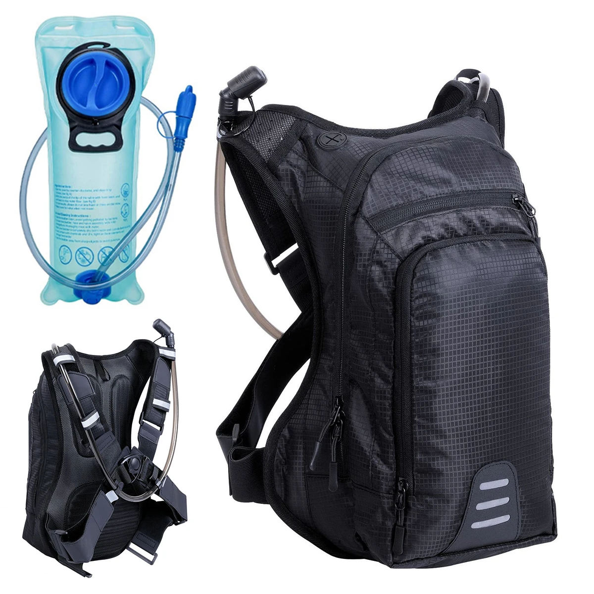 

Multif Waterproof Hydration Pack Backpack with 70 oz 2L Water Bladder for outdoor Running Hiking Cycling Climbing Camping Biking