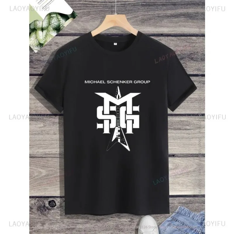 2024 New Harajuku Michael Schenker Msg Band Logo Graphic T Shirts Unisex Shirt Loose Short Sleeve O-neck Leisure Fashion