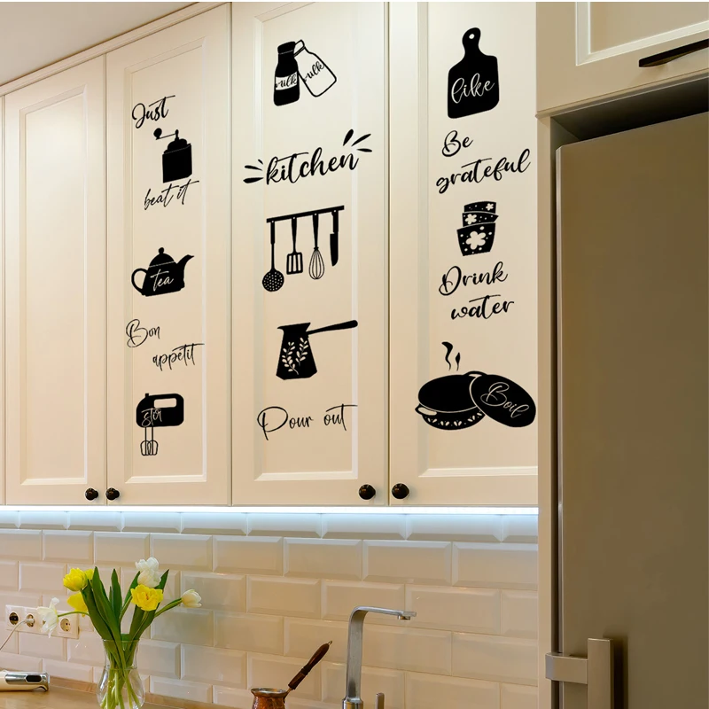 Creative wall stickers for food tableware kitchen layout self-adhesive new