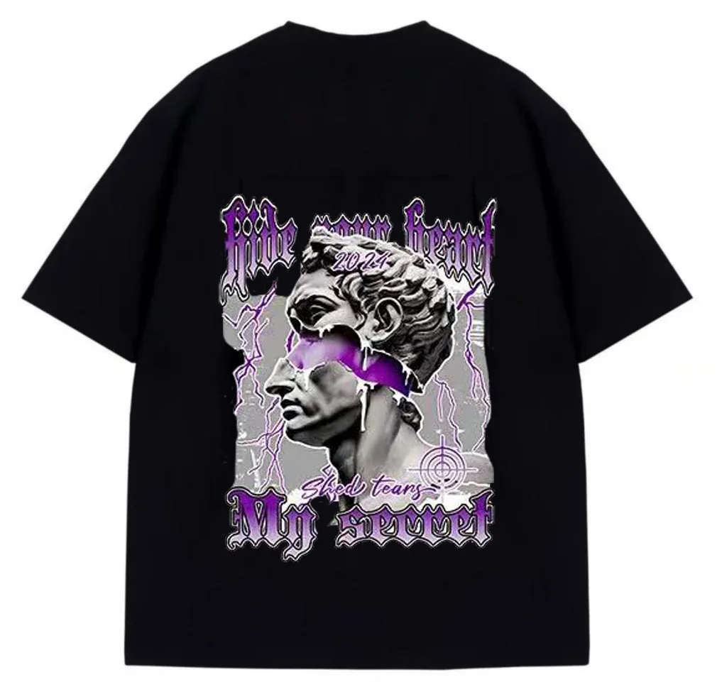 

Little boy's letter printed pattern T-shirt casual loose short sleeved T-shirt 100% pure cotton comfortable and trendy