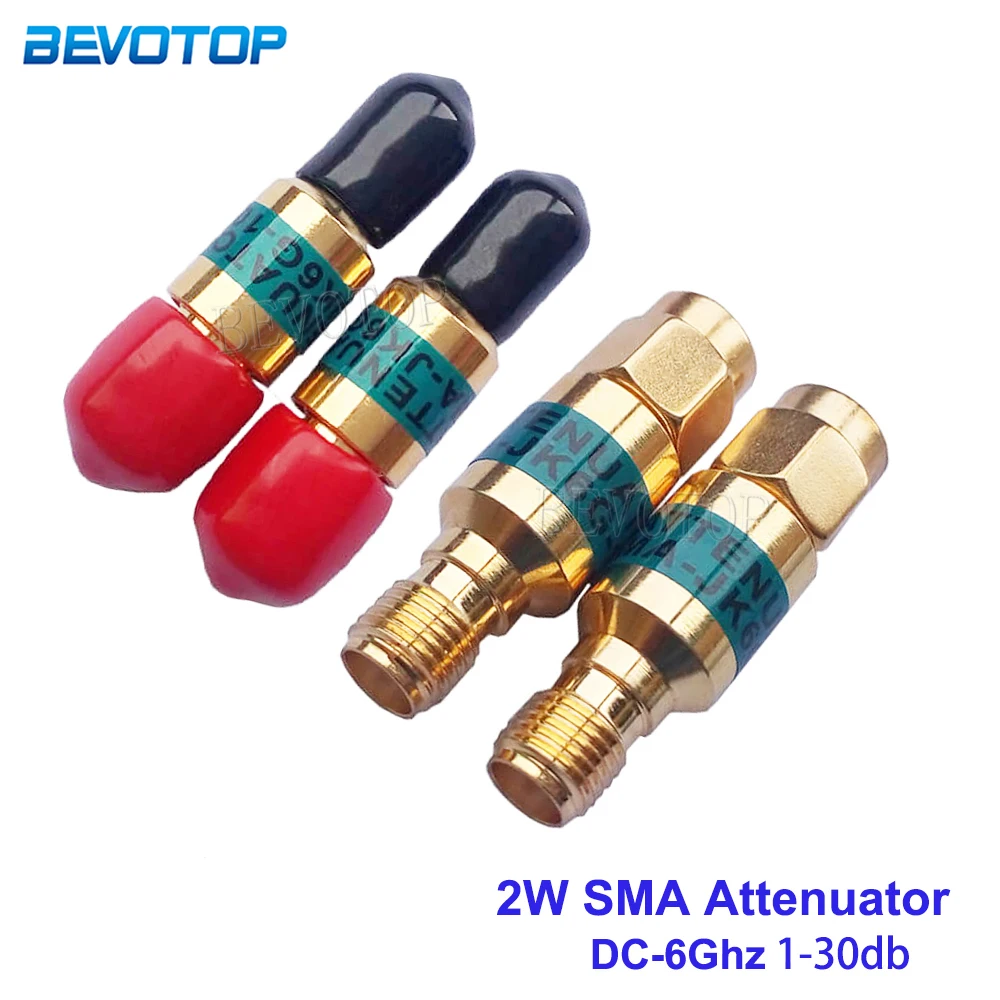 

1Pcs 2W DC-6GHz 1/2/3/5/6/10/15/20/30db Attenuator SMA Male to SMA Female Coaxial RF Attenuator SMA Fixed Connectors Gold Plated