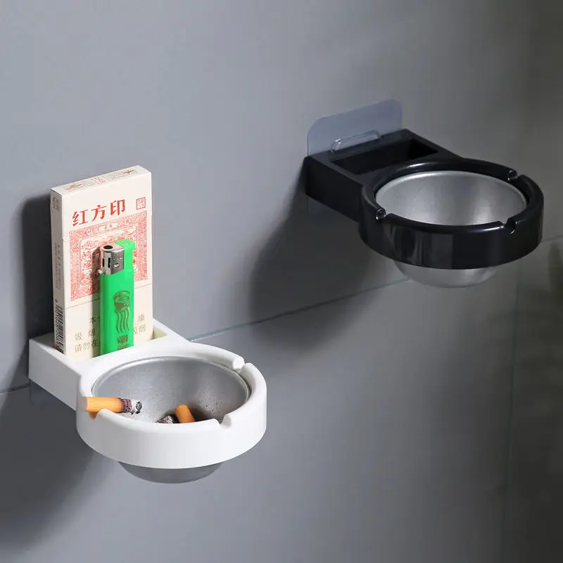 Simple Ashtray Wall-Mounted Bathroom Toilet Special Ashtray Simple Modern Punch-Free Split Ashtray Household Storage Supplies