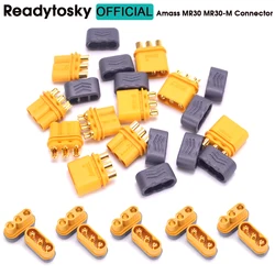 5 / 10 / 20 pairs Amass MR30 MR30-M Connector Plug With Sheath Female Male RC Gold Plated for Lipo Battery Multicopter Airplane