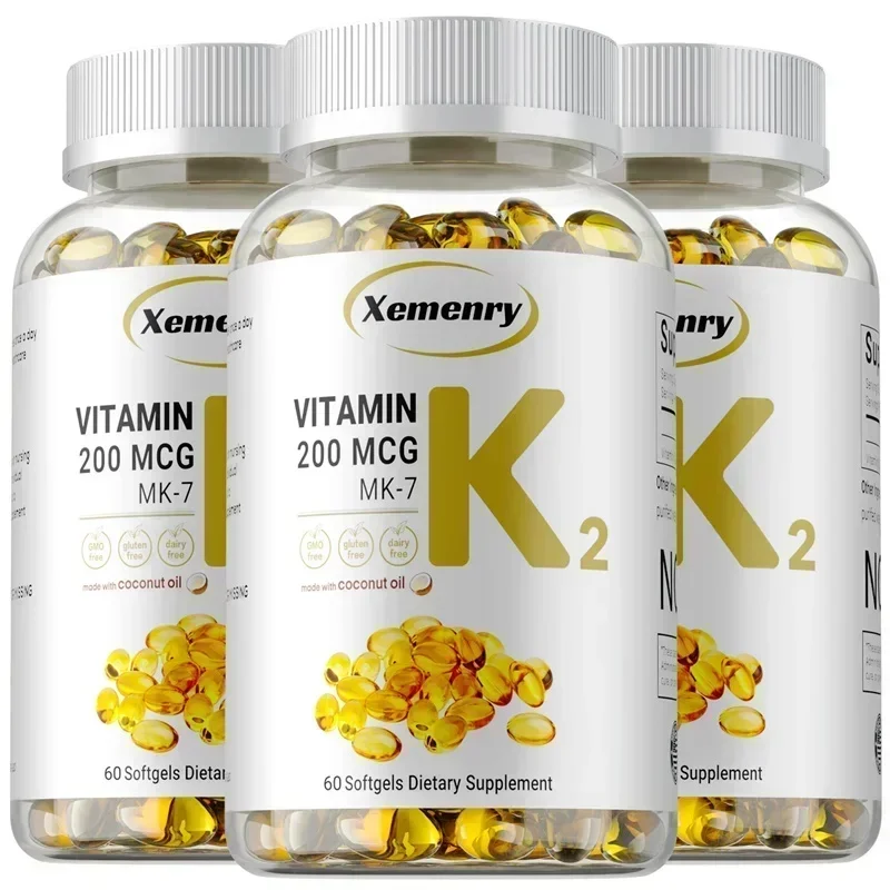 Vitamin K2 MK-7 Supplement - Supports Calcium Absorption, Bones, Joint, Immunity and Heart Health, Easy To Swallow