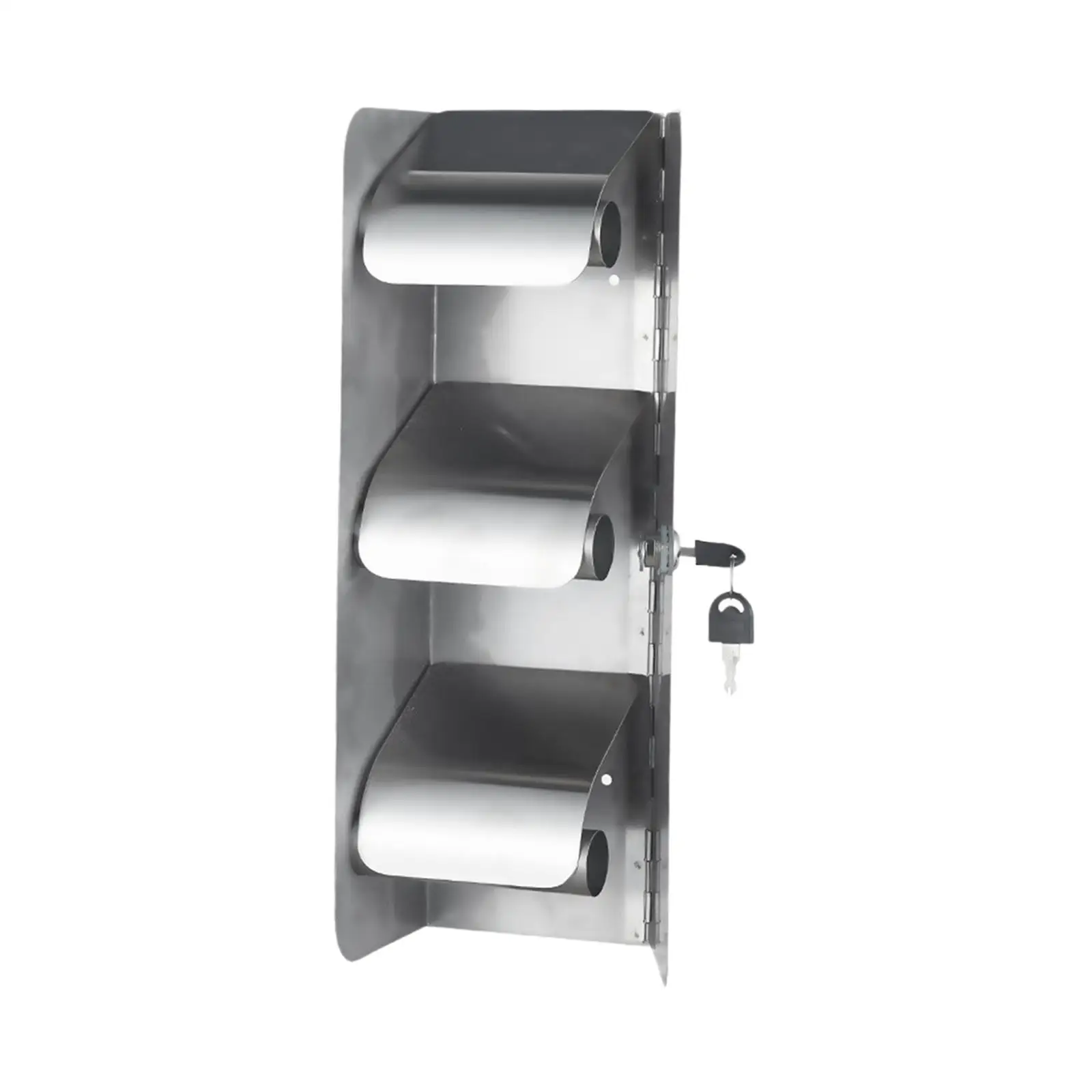 Triple Toilet Paper Holder Wall Mounted Hold 3 Rolls Toilet Paper Dispenser Decor Restroom Lockable Toilet Tissue Dispenser
