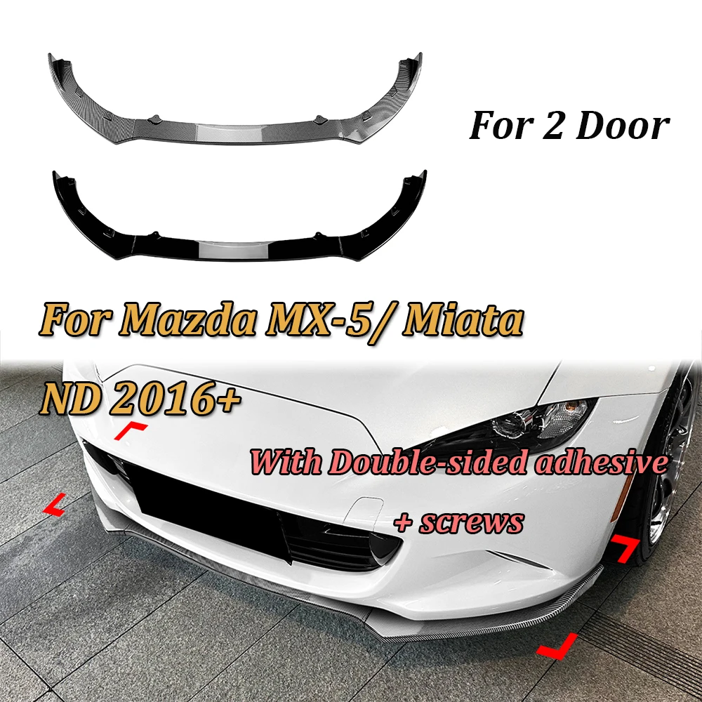 Mazda MX-5 MX5 Miata ND 2016-2025 2 도어 하부 스플리터 프로텍터 키트 외부 액세서리 용 앞 범퍼 스포일러 립