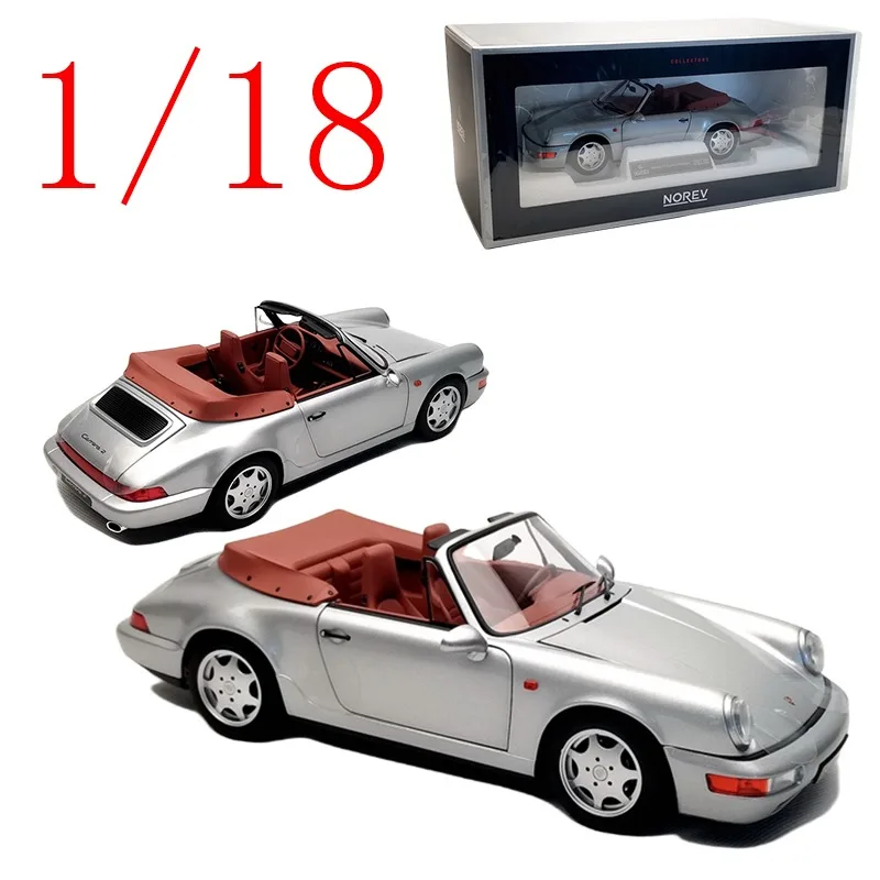 NOREV Diecast Porsche-Legierungsmodellautos im Maßstab 1:18, Porsche 911Carrera4, silberfarben, zum Spielen mit dem Geschenk, Originalverpackung mit Spielzeugautos