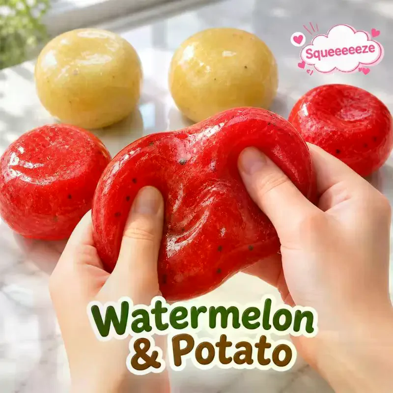 1Pcs Handmade Watermelon Slushy Squeeze Stress Relief Toy  Fidget Toy for All Ages Sensory Play
