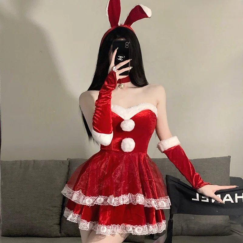 

Sexy Cisas Costume Set for Fem Broaasters Adult Performance Outfit Sexy Rabbit Women's Clothing Cisas Robe