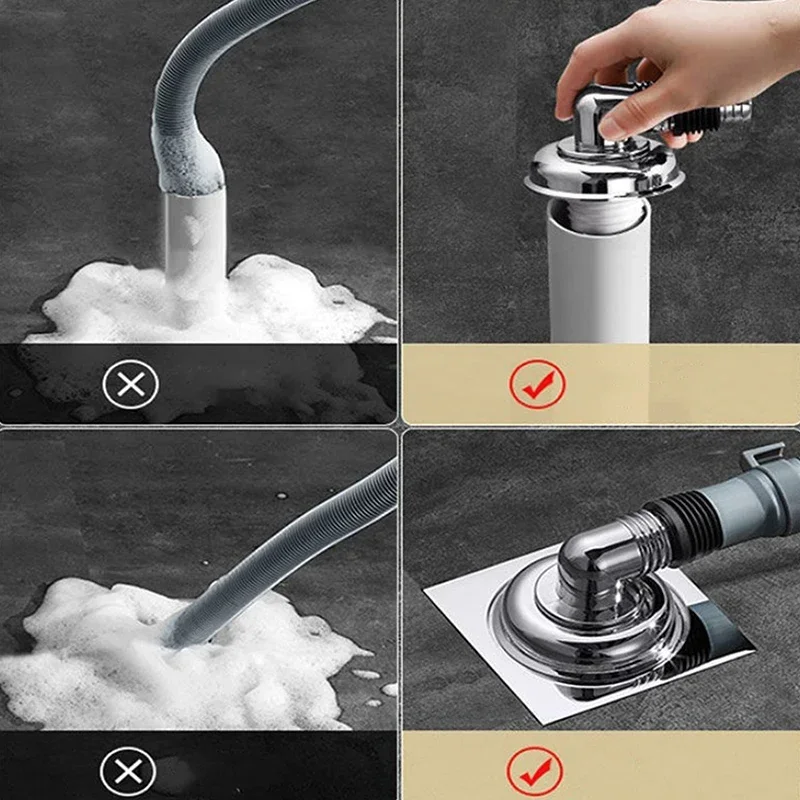 المضادة للرائحة المضادة للفائض مكافحة الحشرات مغسلة غسالة غطاء لبالوعة بالأرضية ثلاثة شق موصل ربط 2in1 الأجهزة #5