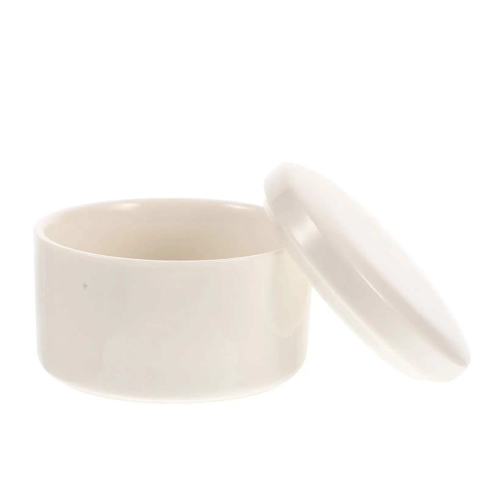 

Ceramic Jewelry Storage Box White Round Desktop Jar with Lid Moisture Resistant Elegant Jewelry Organizer for Women Home Decor