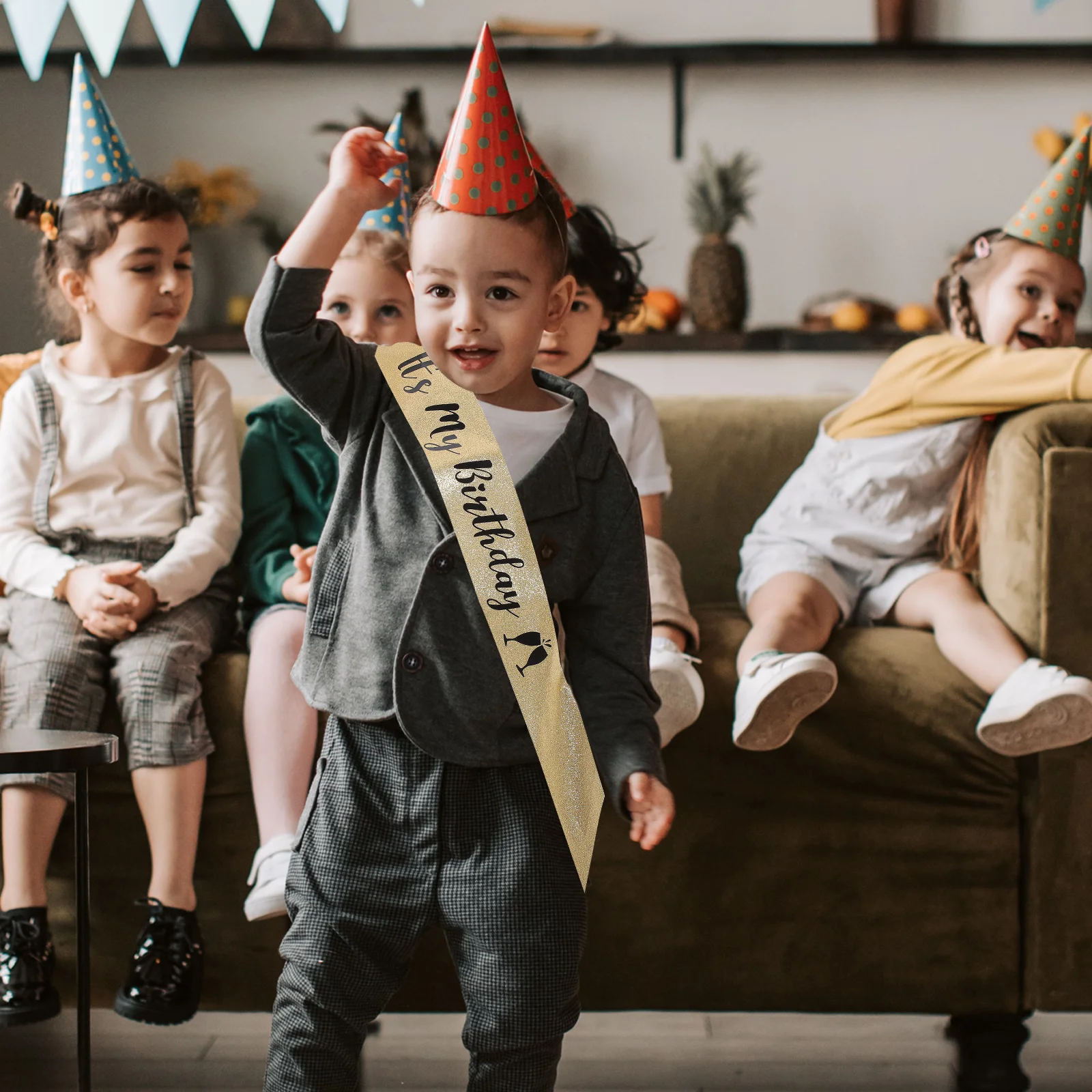 

1 pc Birthday Party Sash Shiny Glitter Cloth Shoulder Belt For Celebration Party Supplies It'S My Birthday Decorations Gift