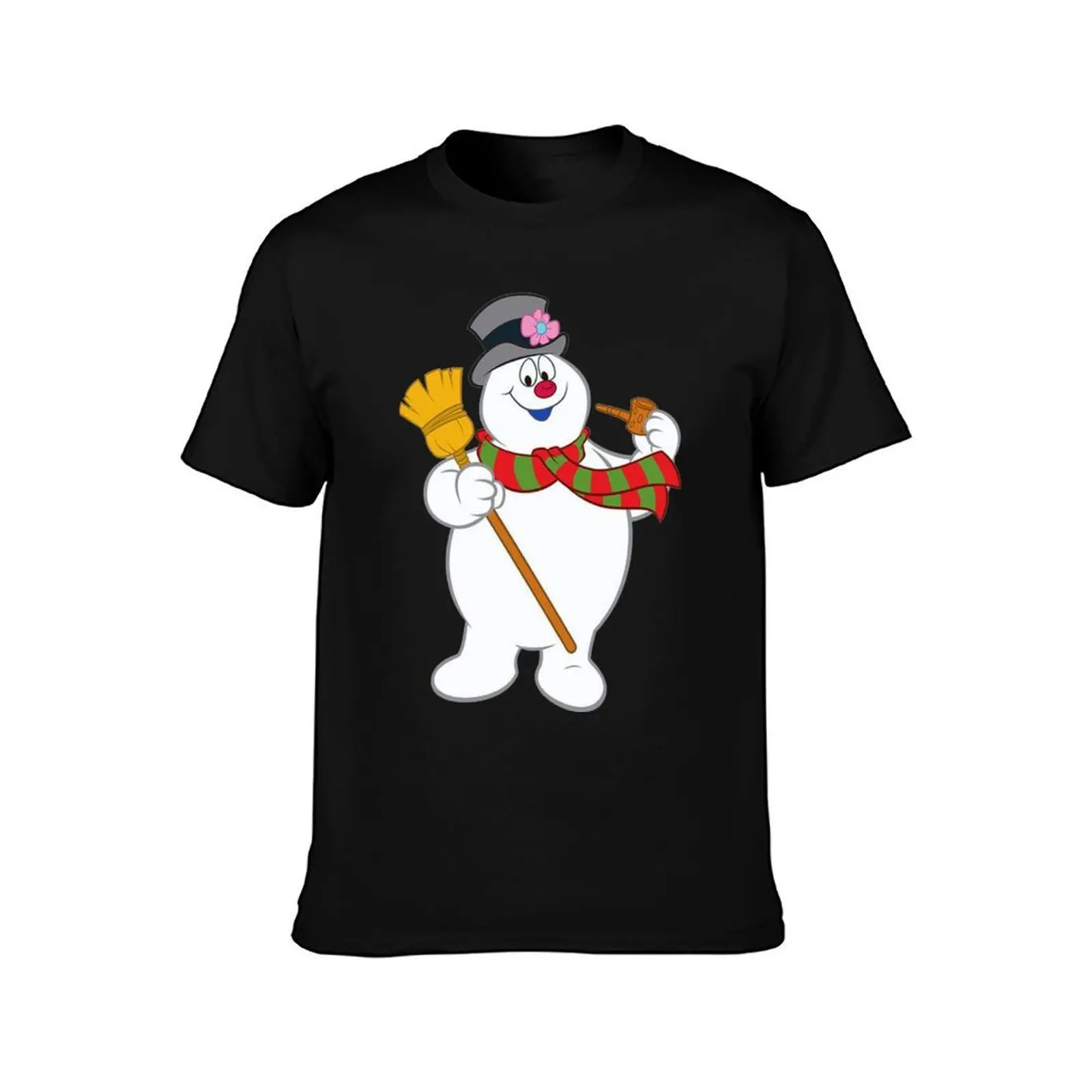 Funky Curious George Frosty The Snowman T-Shirt, Summer Casual Cotton Tee, Oversized Streetwear Tops, Vintage Graphic Print