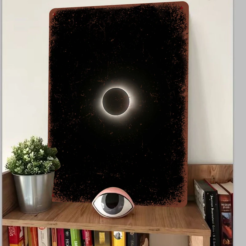 Custom Total Solar Eclipse Metal Wall Art Creative Astronomy Decor for Living Room Bedroom Gift for Enthusiasts