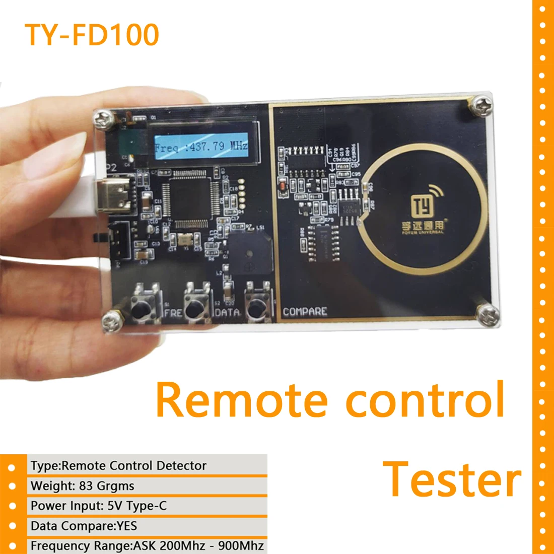 Remote Auto Key Digital Frequency Tester Keys Diagnosis Accuracy Data Testing Frequency Meter 315,433,868Mhz