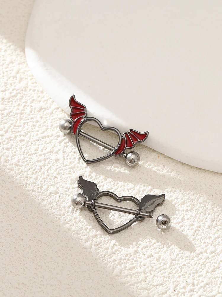 KUNIU2pcs Punk ailes de coeur  - Body Jewelry Nipple Rings avis et prix