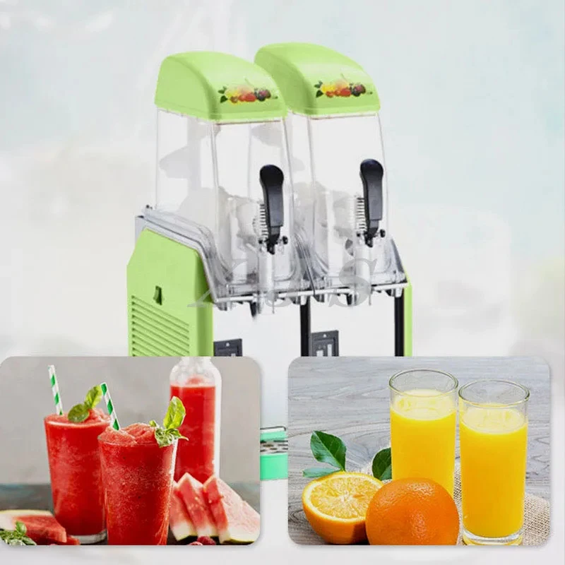 

Hot Selling Commercial Snow Mud Cold Drink Juice Precise Temperature Control Double Cylinder Smoothie Beverage Machine