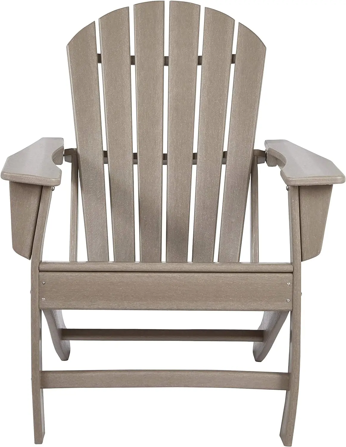 Ashley Sundown Outdoor Pátio Adirondack Cadeira, HDPE, castanho claro, Assinatura Design, Tesouro