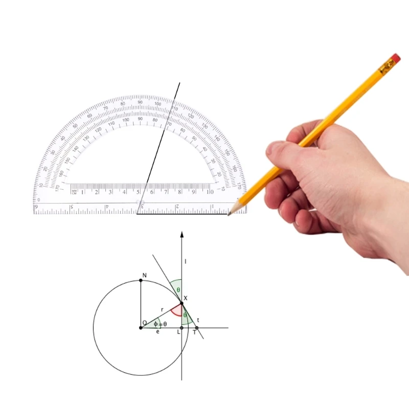 5 個の透明なプラスチック分度器 180 度分度器 6 インチ分度器学校オフィス幾何学製図図面