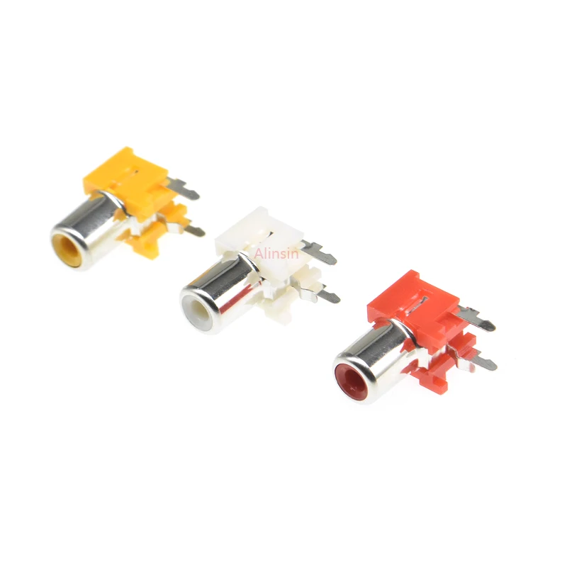 5pcs 1 way/1 hole rca audio female jack AV Audio input socket connector  Lotus row Amplifier Interface Signal/red yellow white