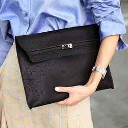 Bolso de mano con patrón de lichi de gran capacidad para mujer, sobre de cuero PU, Cartera de mensajero para viajes, tendencia 2024