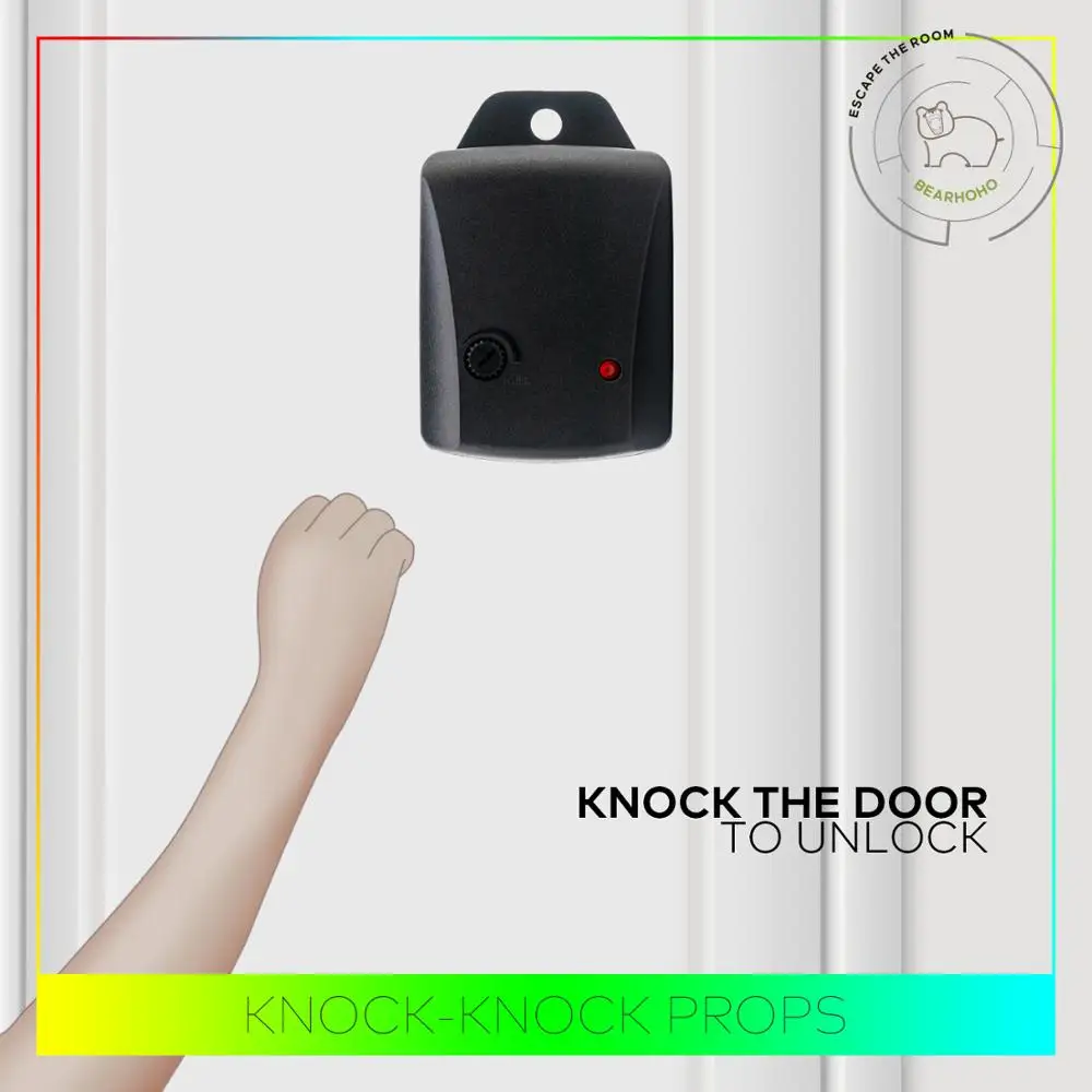 

BearHoHo Real life Room Escape Props Knock Door in certain rhythm to Unlock the Chamber Door Adventure Game Vibration Sensor