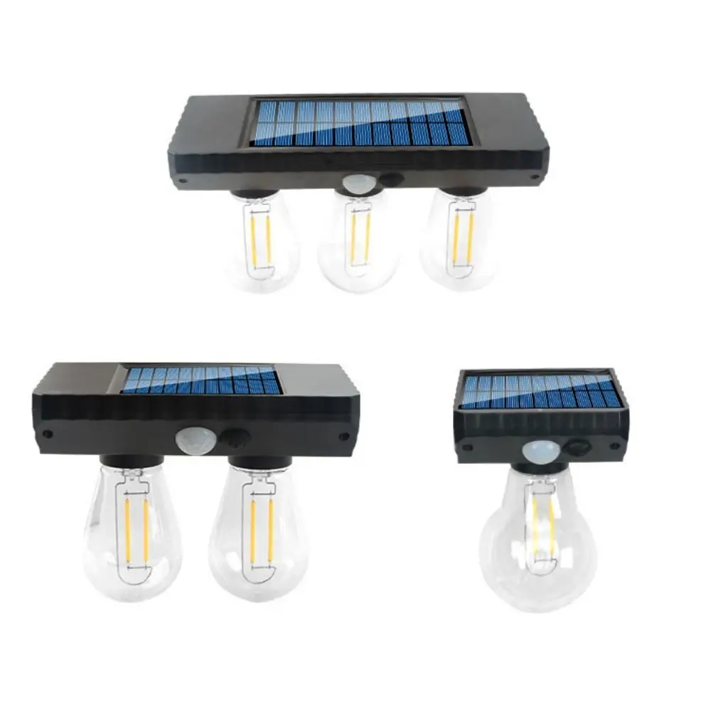 

3 Lighting Modes Solar Lights Motion Sensor Tungsten Wire Outdoor Wall Light Easy To Install Waterproof LED Lamp Garden