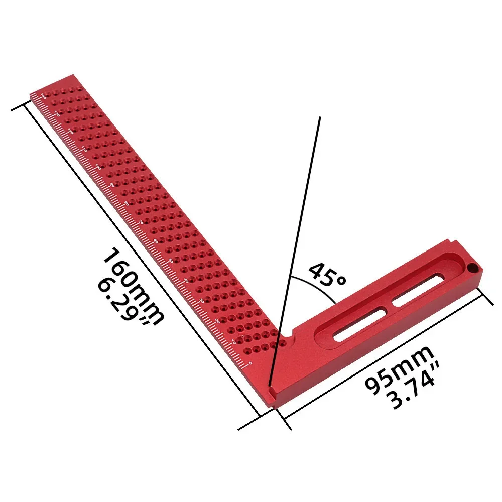 6.3 Inch Woodworking Cross Calibration Ruler Precision Ruler Scribing Marking Gauge Aluminum Alloy Height Gauge Measurement Tool