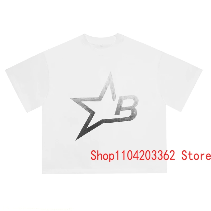 24ss Summer Fashion New Billionaire Short Sleeve Solid Color Tops Unisex Daily Casual Star Graphic Printed Cotton T-shirt