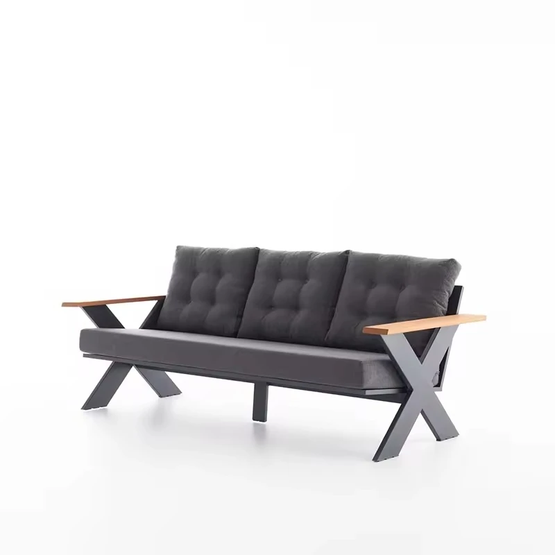 

Home and school heavy metal frame, handmade modern fabric combination sofa set