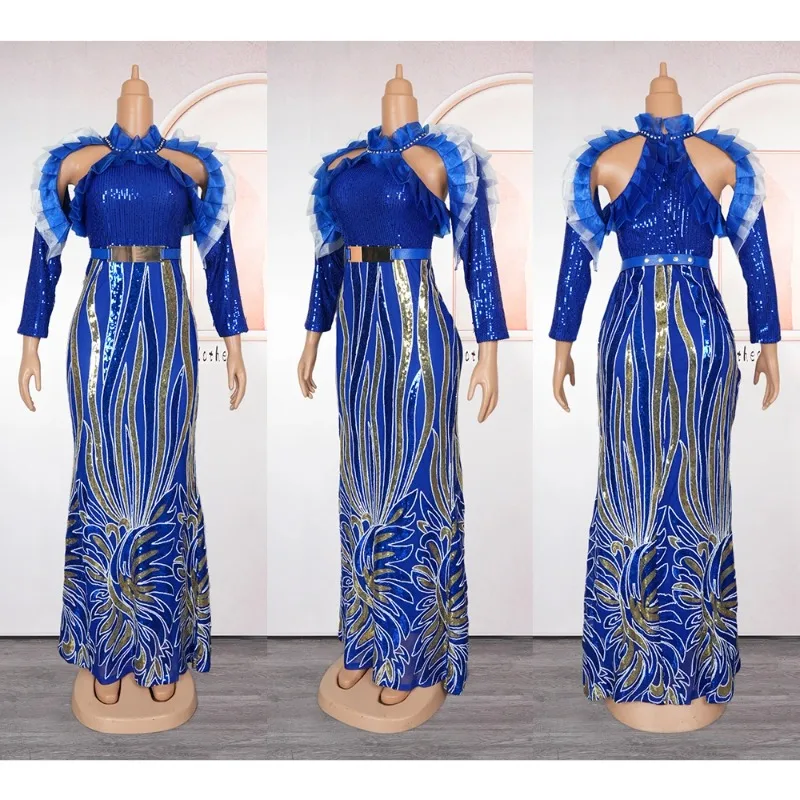 

Dubai African For Women Wedding Party Prom Evening Gown Long Mermaid Dress Dashiki Plus Size Clothing
