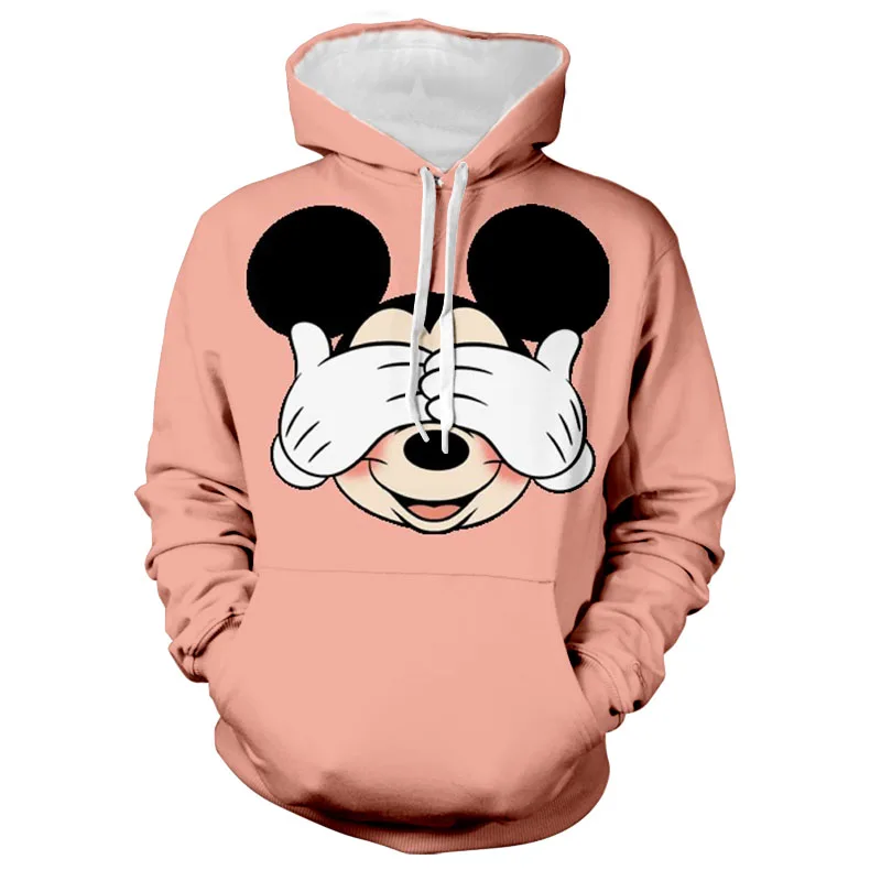 2022 New Streetwear Hoodie Men's Fall Long Sleeve Harajuku Disney Stitch and Mickey 3D Print Casual Sweatshirt Y2K