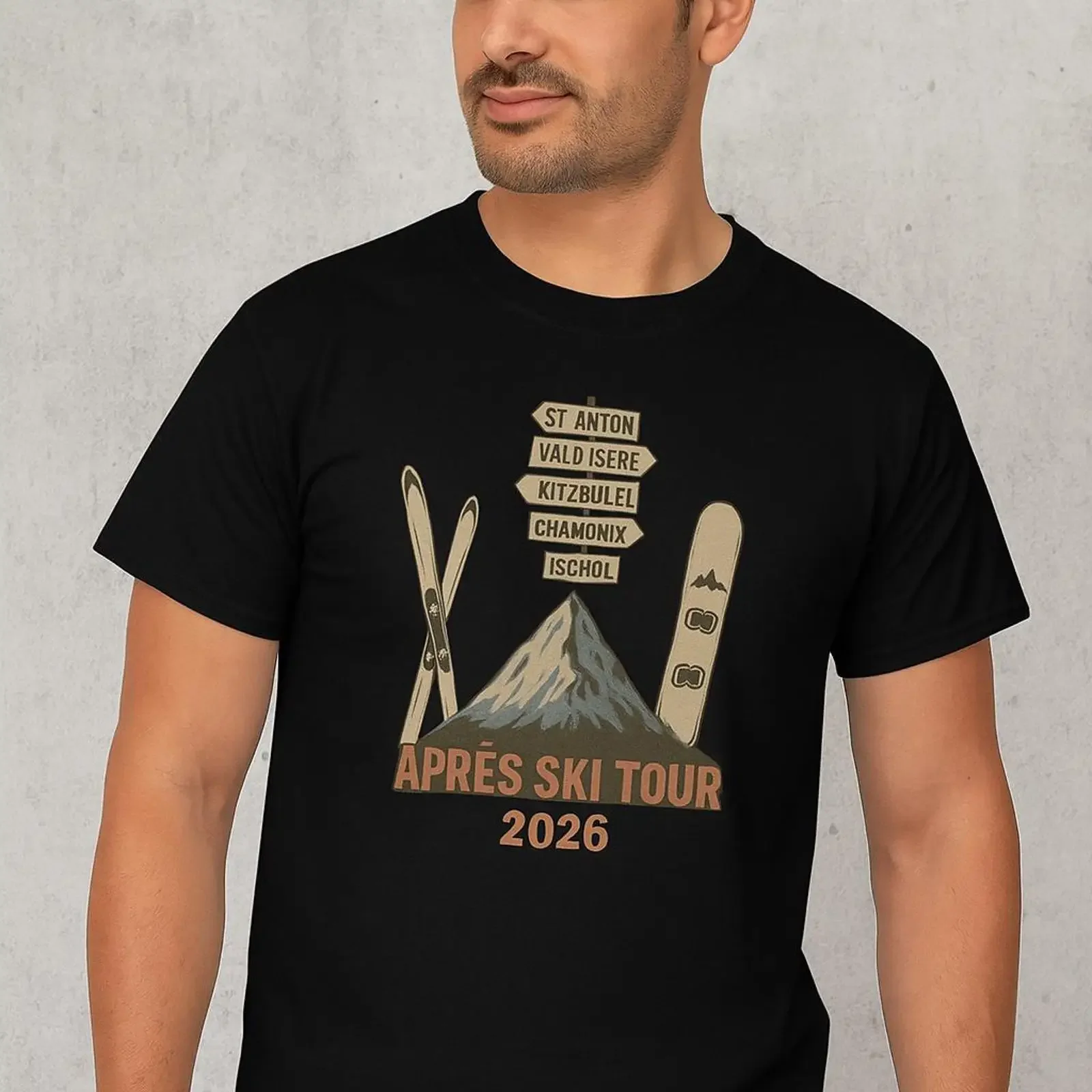 Apres Ski 2026 T Shirt Skiing Party vintage Washed designer clothes Unisex graphic Comfortable Stretched homme Slightly Soft