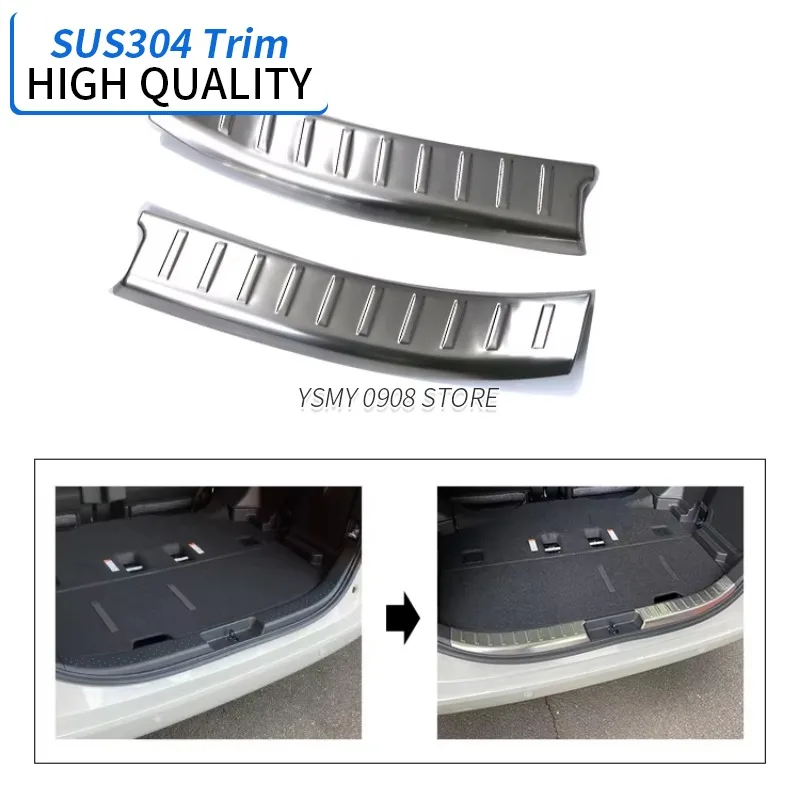 4PCS Stainless Steel Rear Trunk Boot Bumper Guard Trim for Toyota Sienta 10 2023 Accessories