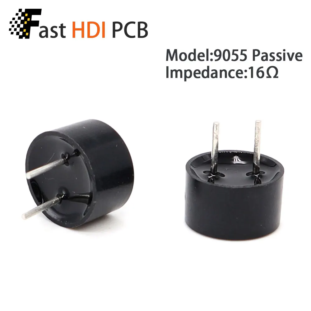 초소형 압전 버저 직경 9mm (KC 시리즈) - 옵션 5.5Ω/16Ω/42Ω - 고온 내성 친환경, 일체형 설계