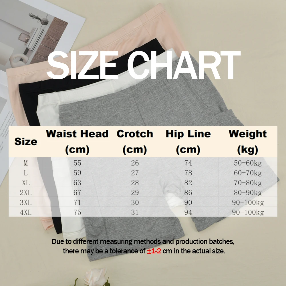 1 ks Dámské bezpečnostní kraťasy z modalu pro větší velikosti, kalhoty, stahování bříška, protiskluzové, bez stop, spodní prádlo s kapsou, elastické, měkké, legíny - náhled 2