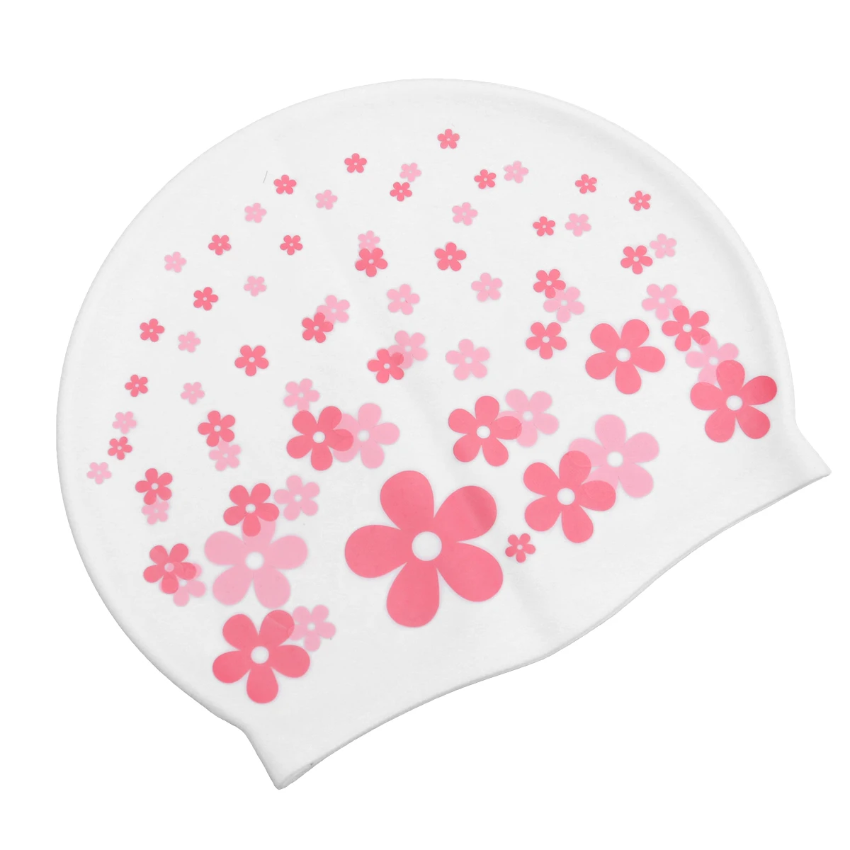 

Kids Swimming Red Flower Cute Cartoon Silicone Waterproof Protect Ear Swim Hat For Children Soft Non-Toxic