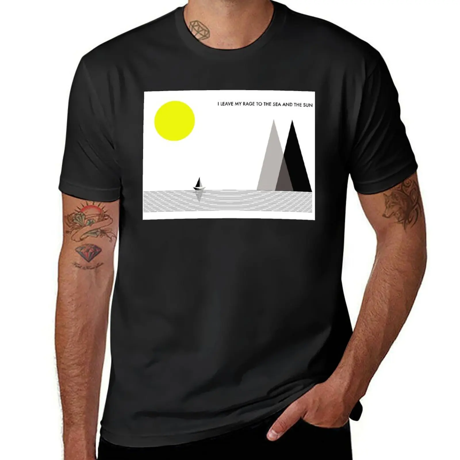 

Leave My Rage To The Sea and The Sun T-Shirt vintage Luxury man rapper graphic tees aesthetic clothes t shirts for men cotton