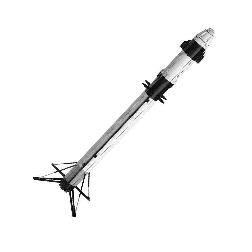 Space 9 Launch Vehicle Model Moc Assembled Building Block Toy