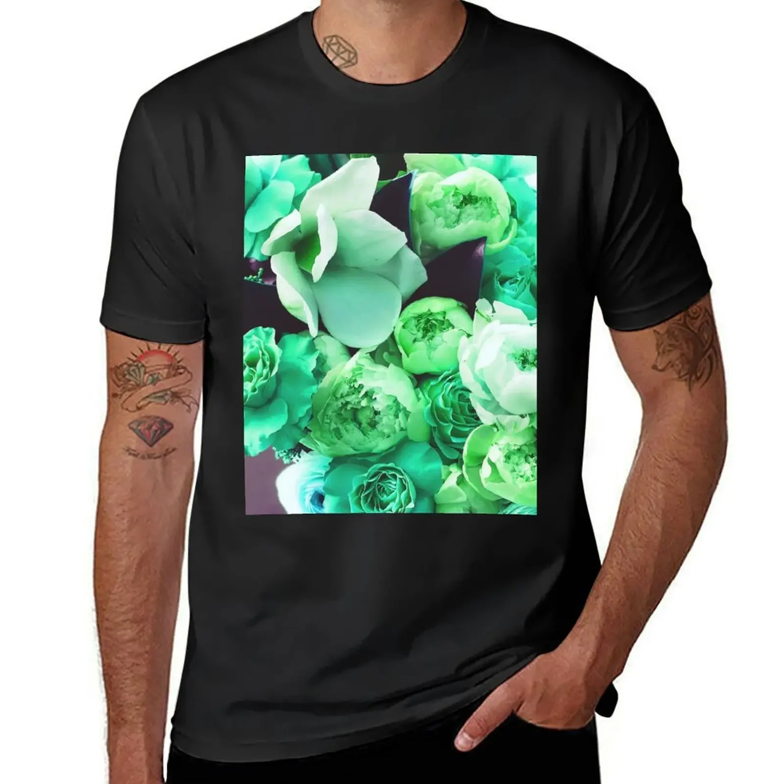 Minty Green Bouquet of Flowers T-Shirt for a boy cute clothes t shirts men