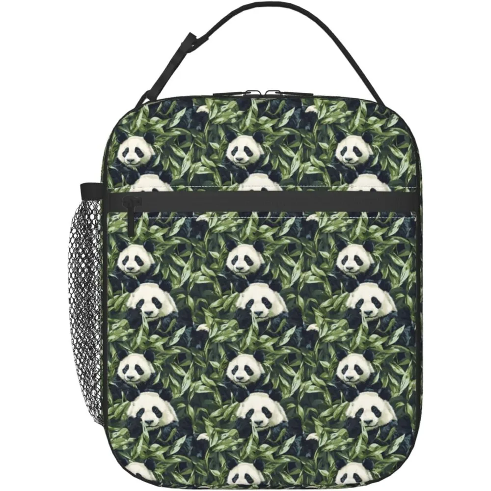 

Panda Lunch Box Insulated Lunch Bag for kids Girls Boys,Reusable Box Containers for Women Men,Durable Cooler Tote Bag Lunchbox