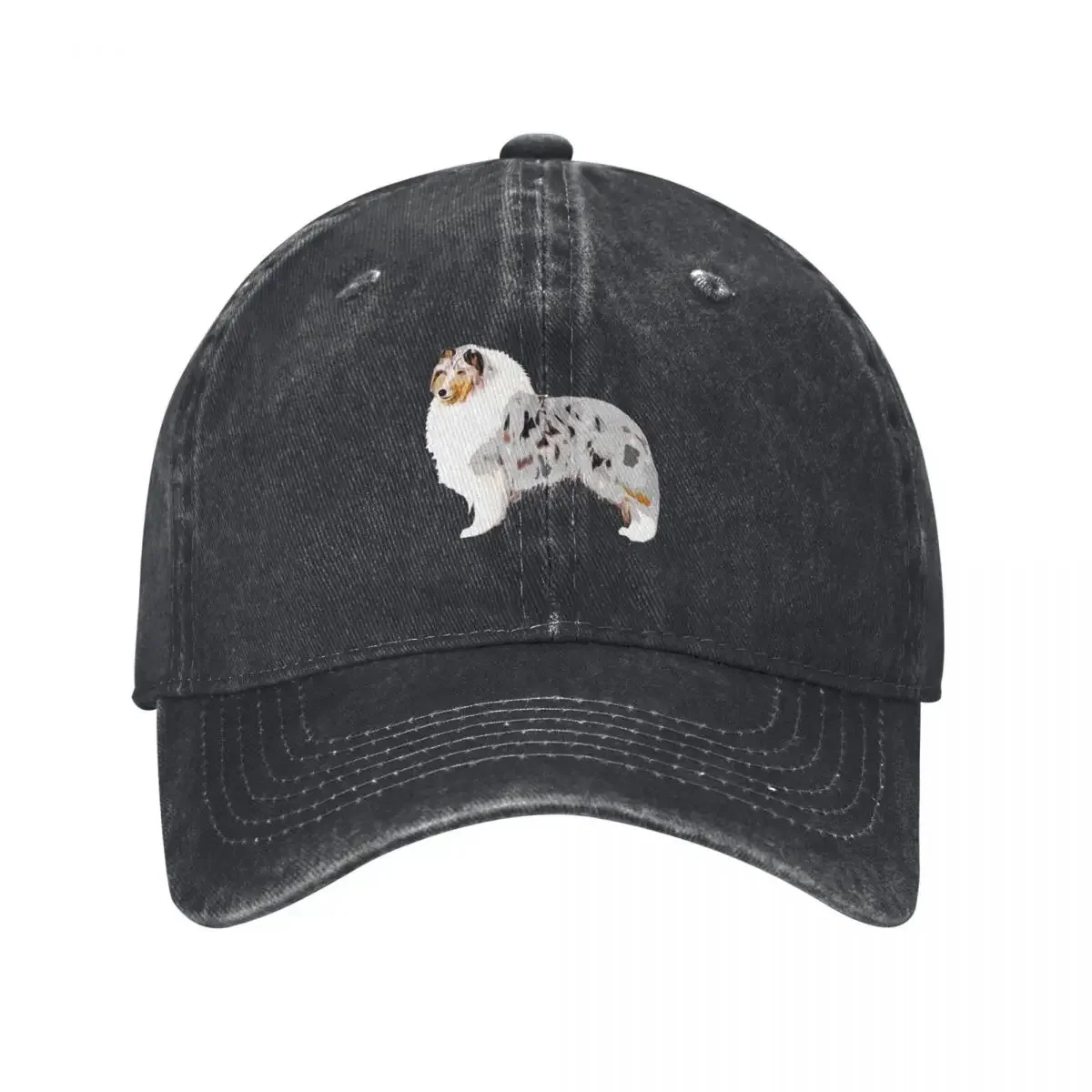 Hermosa gorra de béisbol con silueta de Blue Merle Rough Collie, gorra táctica para cosplay, sombrero de playa a la moda para hombre y mujer