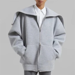 2024 autumn and winter new women'sSimple loose double-opening hooded zipper casual sweater y2k high-quality fashionHoodie jacket