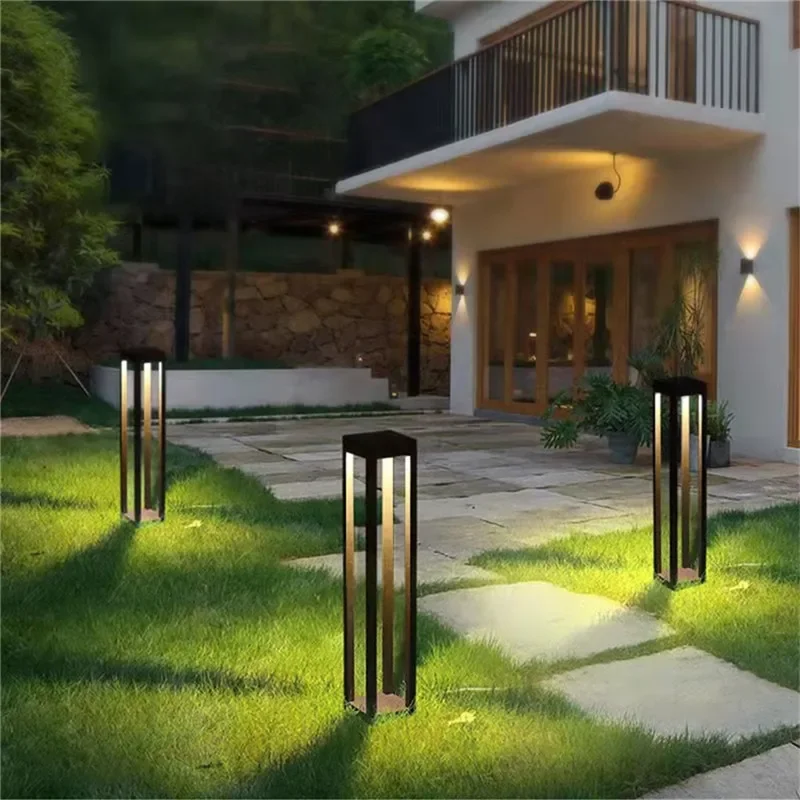 Lámpara LED para césped al aire libre, iluminación de estilo contemporáneo e impermeable para Villa, jardín, patio, barrio residencial