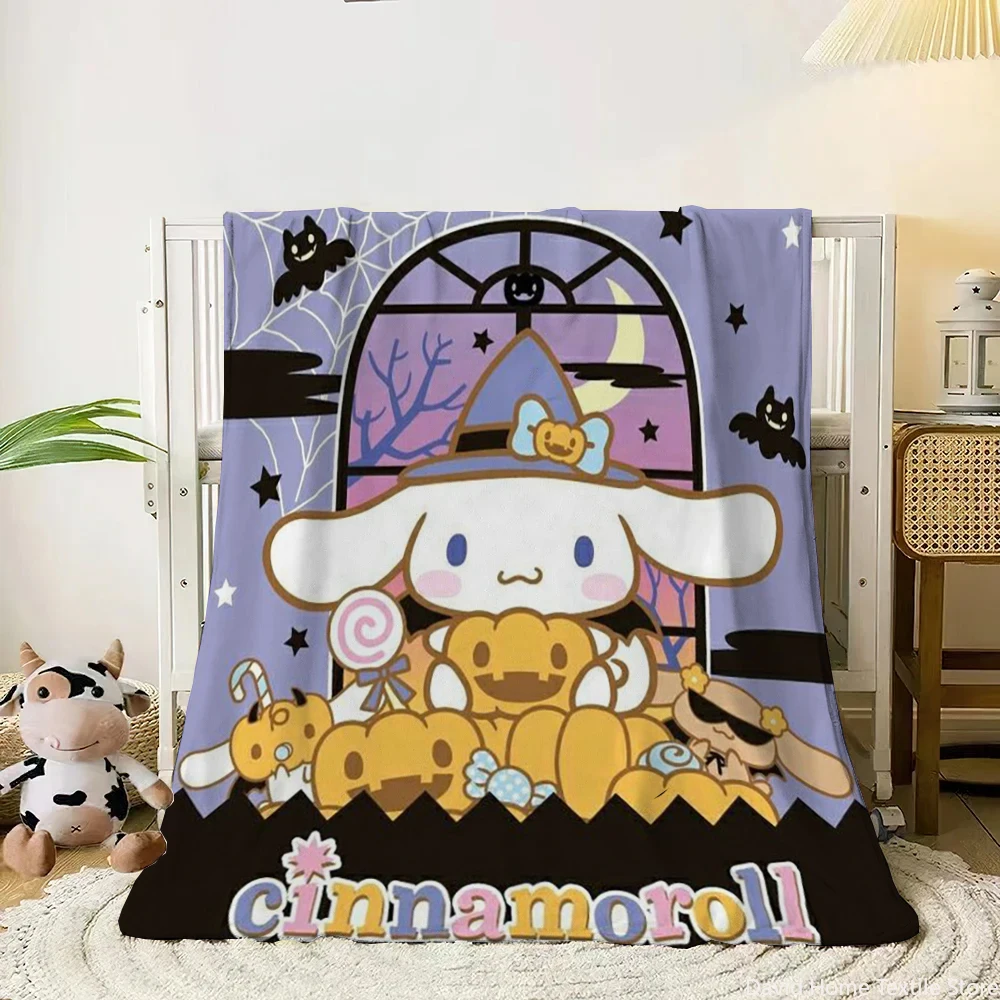 

Sanrio Hello Kitt Blanket My Melody Cinnamoroll Cartoon Print Thin Flannel Office,Living Rooms,for Sofa,Shawl Blanket