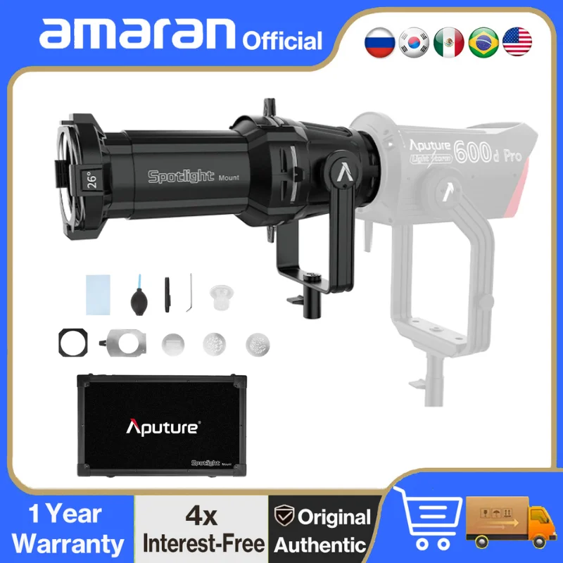 

Комплект линз для крепления прожектора Aputure 19 ° / 26 ° / 36 ° Модификаторы освещения Крепление Bowens для Aputure LS300dII 300x LS600c 600c pro 600d