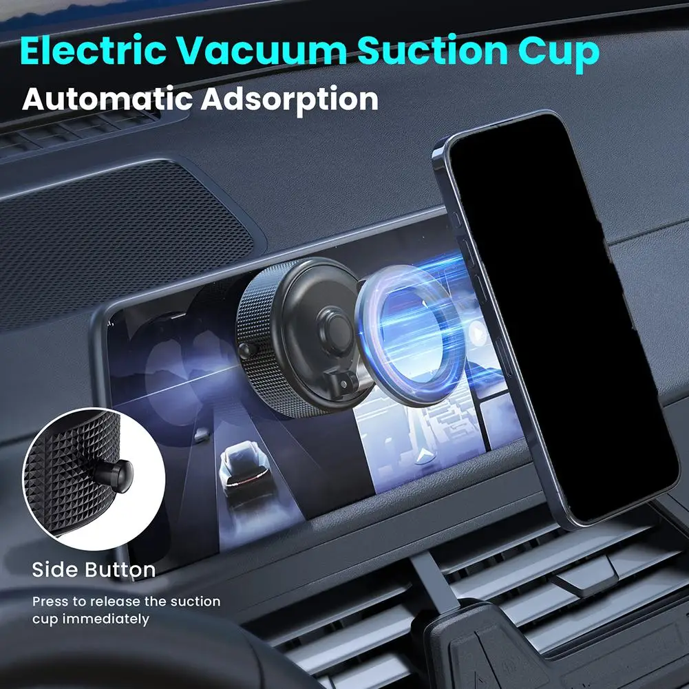 

Car Phone Holder Electric Suction Cup Magnets Phone Holders Mount Rotate Phone EWW 360° Magnetic N H1O8