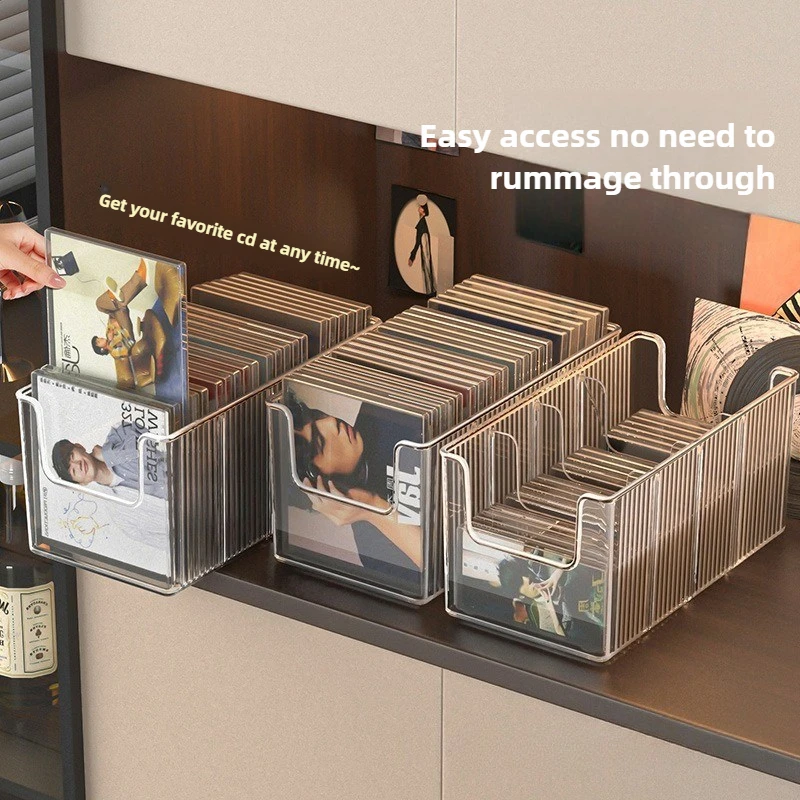 CD Disc Rack Desktop Disc Black Vinyl Record Magnetic Tape Display Storage Rack Collection Storage Album Storage Box 2030