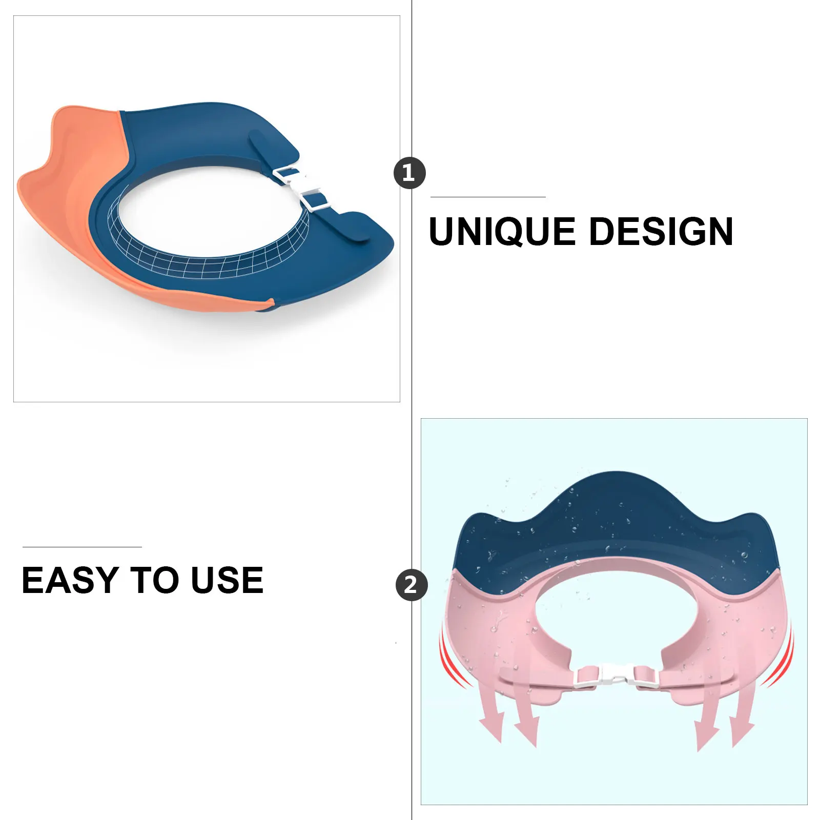 

Baby Shampoo Cap Toddler Hair Washing Visor Infant Bathing Hat Waterproof Ear Protector Kids Shower PP Material